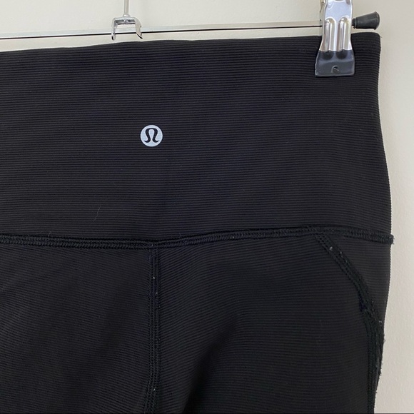 Lululemon Ribbed Wunder Under HR 28" Black 2 - Picture 1 of 9